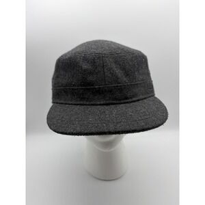Levi's Hat Army Cap Fitted Gray Wool Blend Logo Mens One Size Winter Casual